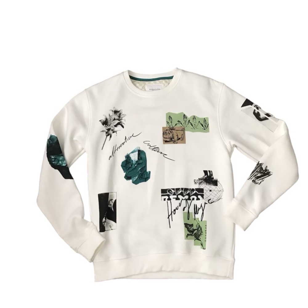 Denim & Flower Sweatshirt
